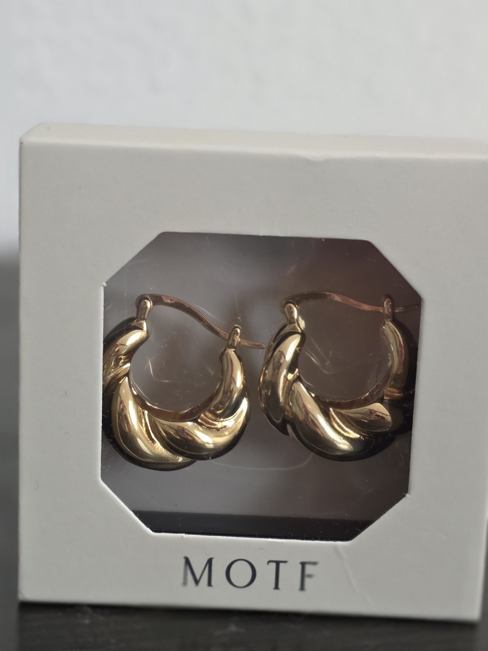 18K Gold Plated Twisted Hoop Earrings